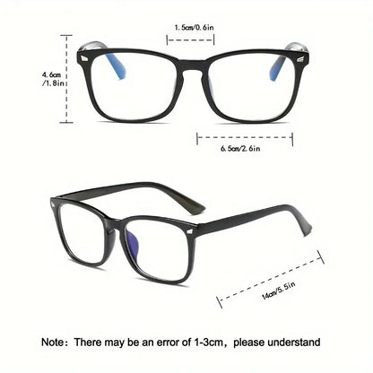 Blue Light Blocking Glasses — Lightweight Square Clear Lens, 3-Pack