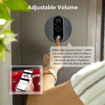 WiFi Door Bell Eye Peephole Camera/ Motion Detector Alexa Google Digital Viewer