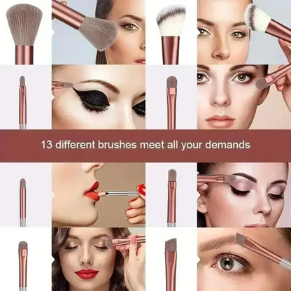 Soft Fluffy Cosmetic Brushes for Foundation, Powder, Eyeshadow & Blending