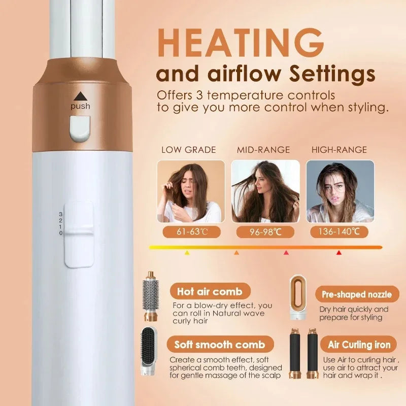 5 in 1 Professional Hair Dryer / Curling Iron Hair Styling Tool