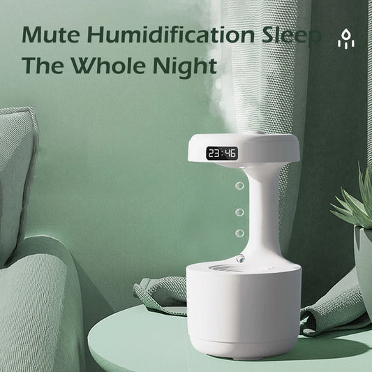 Anti-Gravity Mist Maker Humidifier — Water Drop Effect & LED Night Light