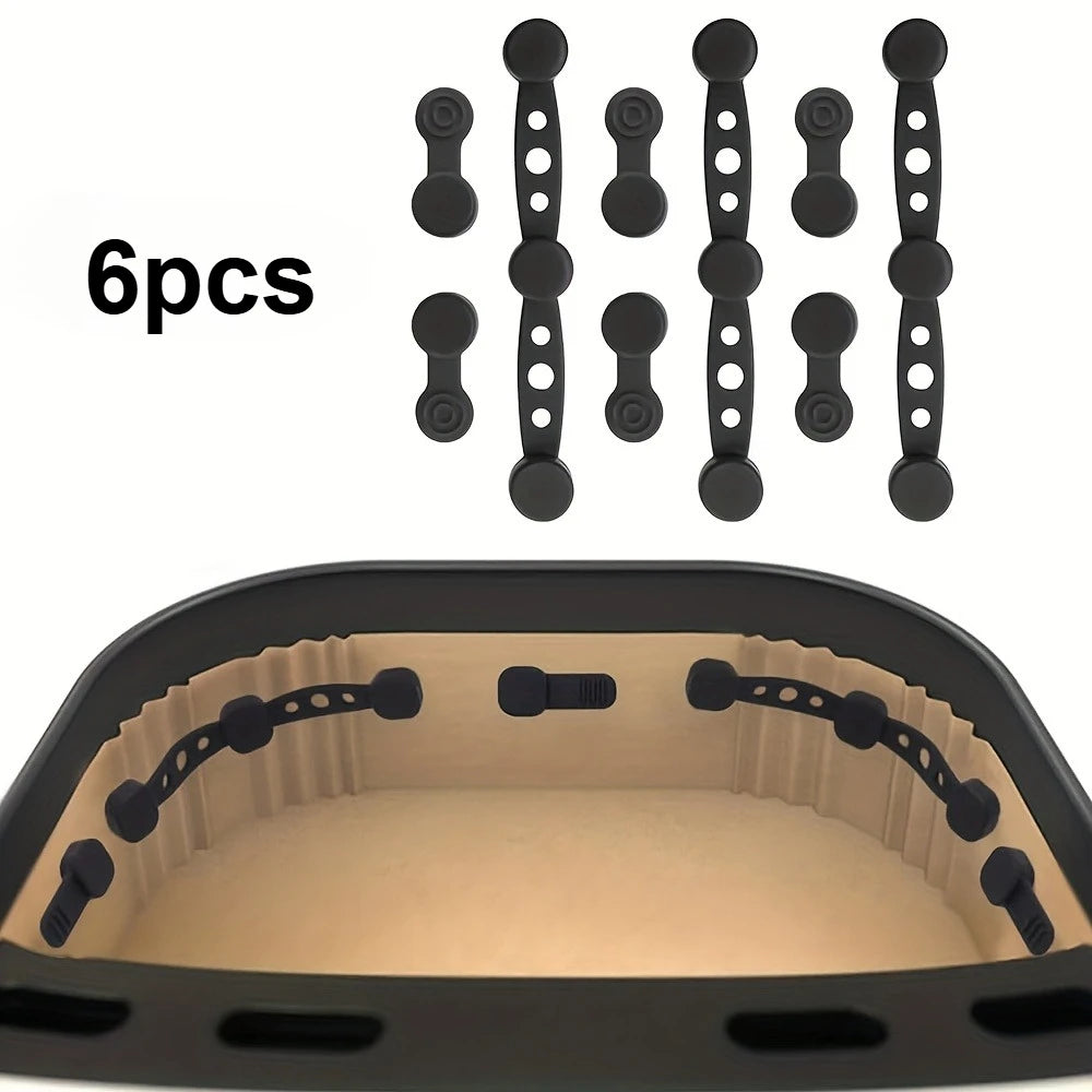 Magnetic Silicone Air Fryer Clips — Non-Stick Parchment Fasteners, Set of 6