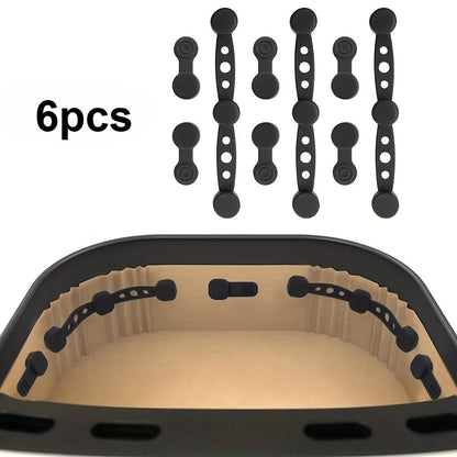 Magnetic Silicone Air Fryer Clips — Non-Stick Parchment Fasteners, Set of 6