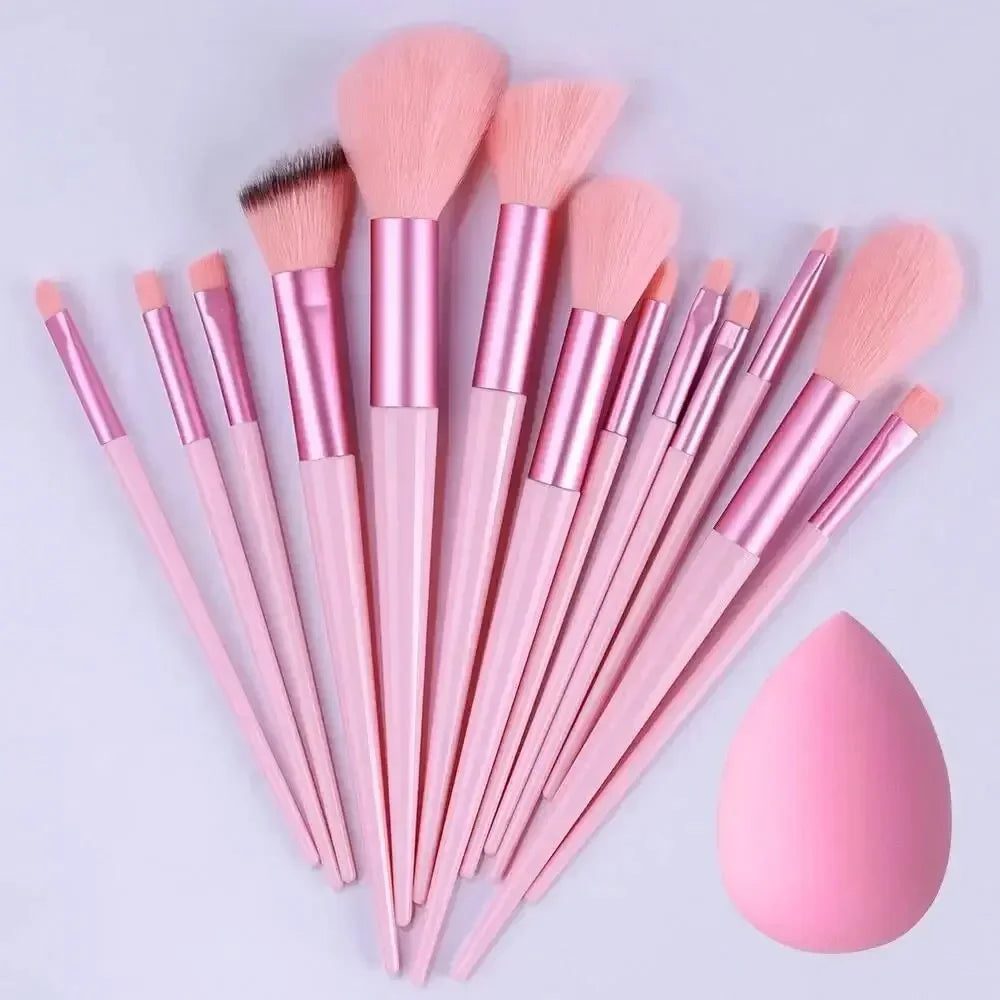 Soft Fluffy Cosmetic Brushes for Foundation, Powder, Eyeshadow & Blending