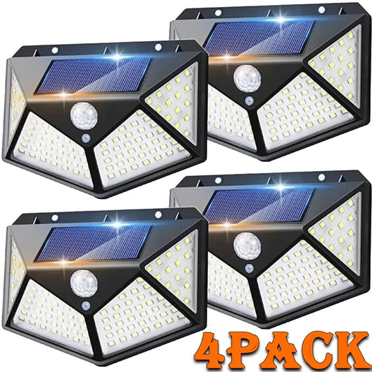 100 LED Solar Wall Light — Outdoor Motion Sensor, 270° Wide Angle, IP65 Waterproof