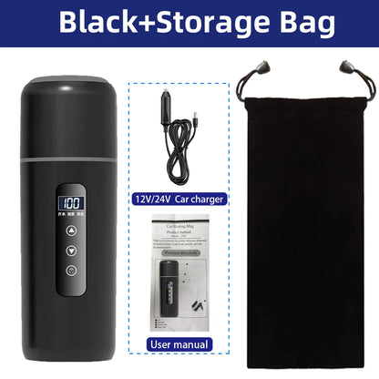 500ml Smart Car Travel Kettle — 12V/24V Touch Screen, Adjustable Temperature
