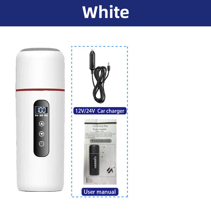500ml Smart Car Travel Kettle — 12V/24V Touch Screen, Adjustable Temperature