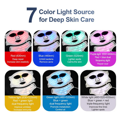 LED Photon Red Light Infrared Therapy Facial Mask/ Wireless Use