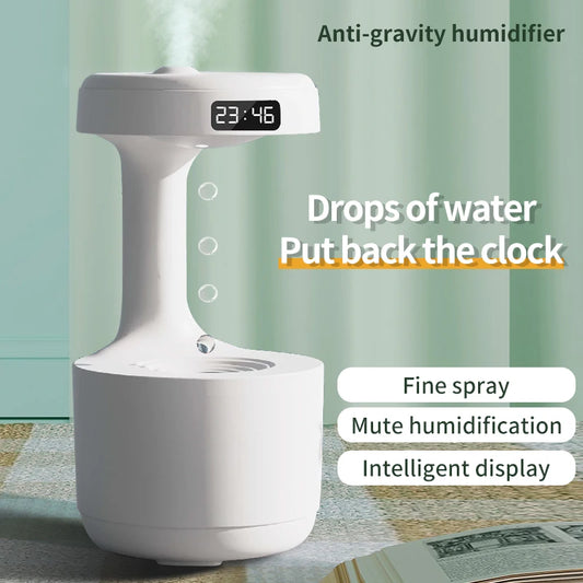 Anti-Gravity Mist Maker Humidifier — Water Drop Effect & LED Night Light