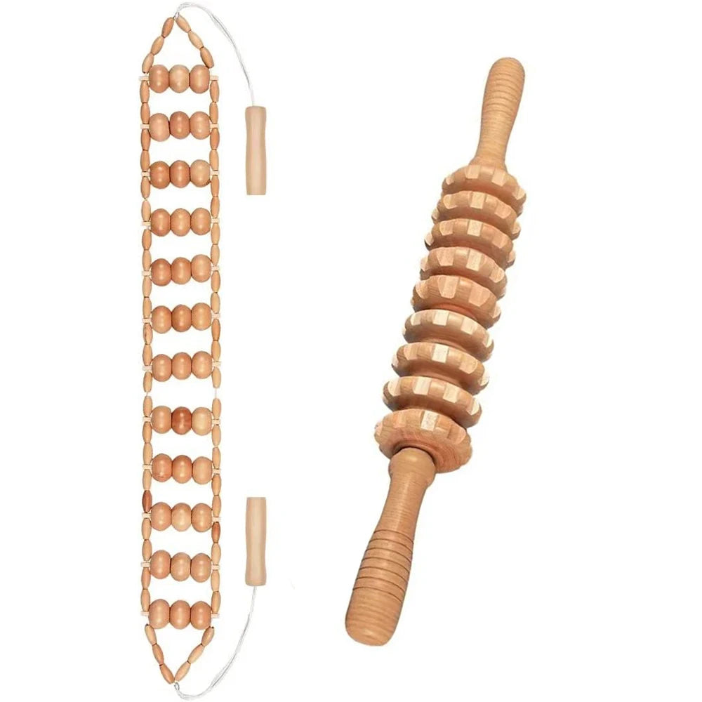 Wooden Lymphatic Drainage Massager Kit — Maderoterapia Body Contouring Set