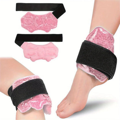 Ankle/ Foot Ice Pack - Hot & Cold Gel Pack with Adjustable Stand for Myofascial & Feet - Microwaveable, Freezable & Reusable