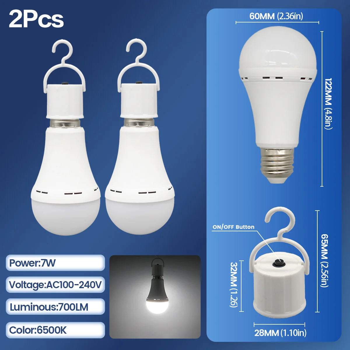 LED Rechargeable Light Bulb