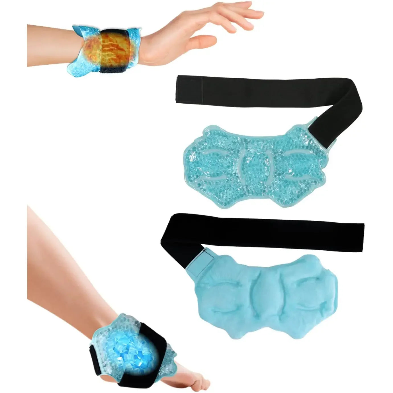 Ankle/ Foot Ice Pack - Hot & Cold Gel Pack with Adjustable Stand for Myofascial & Feet - Microwaveable, Freezable & Reusable