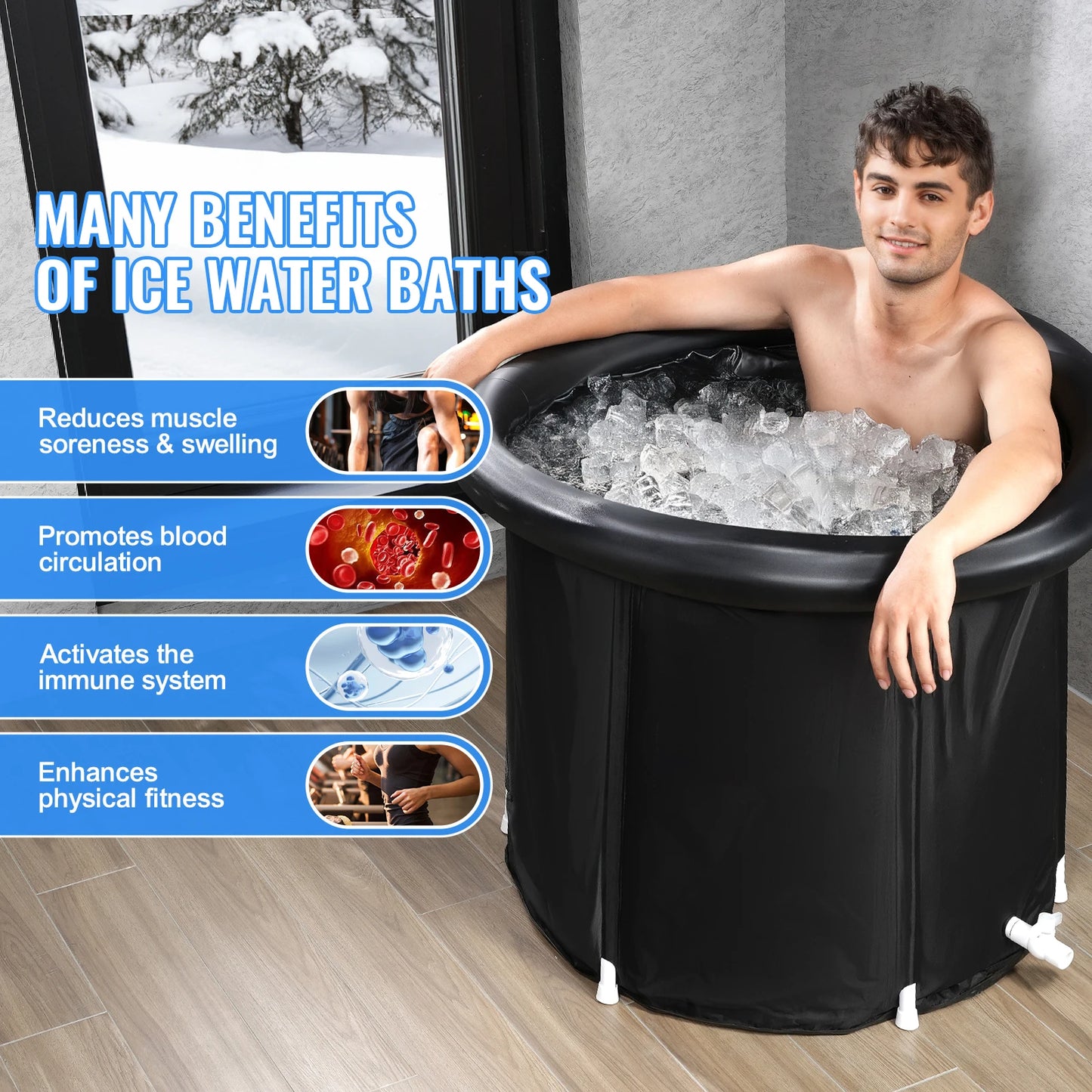 Portable, Inflatable Ice Bath Tub for Cold Water Therapy