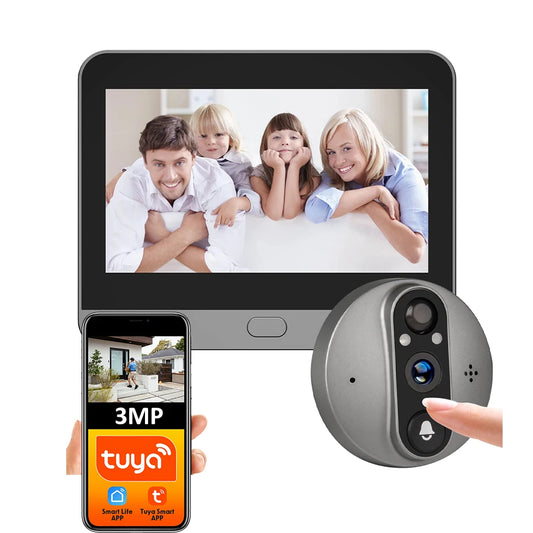 WiFi Door Bell Eye Peephole Camera/ Motion Detector Alexa Google Digital Viewer