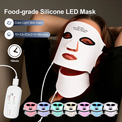 LED Photon Red Light Infrared Therapy Facial Mask/ Wireless Use