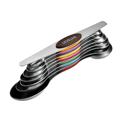 Magnetic Measuring Spoon Set — 8-Piece Stackable Stainless Steel