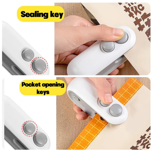 2-in-1 Electric Mini Bag Sealer & Cutter — USB-C Rechargeable, Magnetic Back