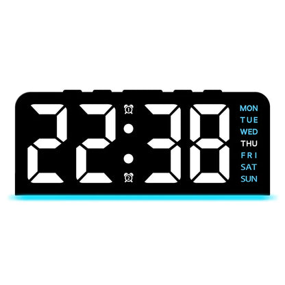 Digital LED Alarm Clock — Night Light, Temperature Display & Snooze