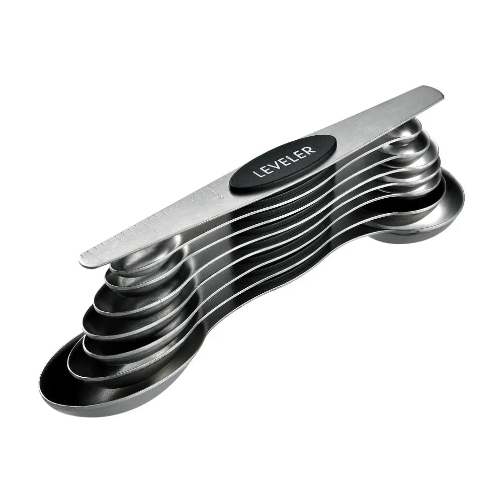 Magnetic Measuring Spoon Set — 8-Piece Stackable Stainless Steel