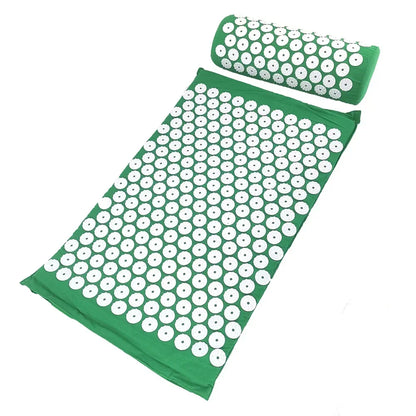 Yoga Acupressure Mat and Pillow Set, Relieves Pain/ Stress in Back and Body