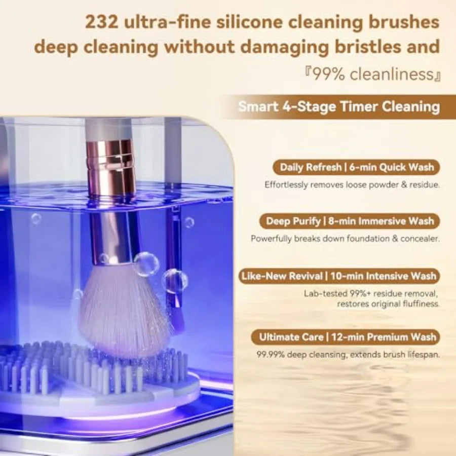 Professional Makeup Brush Cleaner & Dryer — 5-in-1 Deep Clean Machine