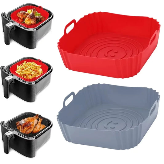 Reusable Silicone Air Fryer Liner — Non-Stick Baking Tray & Basket