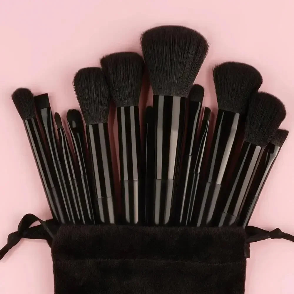 Soft Fluffy Cosmetic Brushes for Foundation, Powder, Eyeshadow & Blending