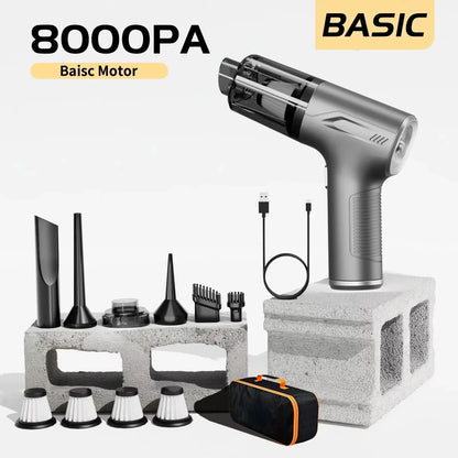 98000PA Cordless Mini Car Vacuum Cleaner — Handheld Wet & Dry with HEPA Filter