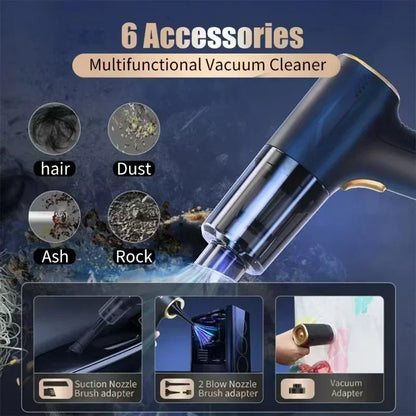 98000PA Cordless Mini Car Vacuum Cleaner — Handheld Wet & Dry with HEPA Filter