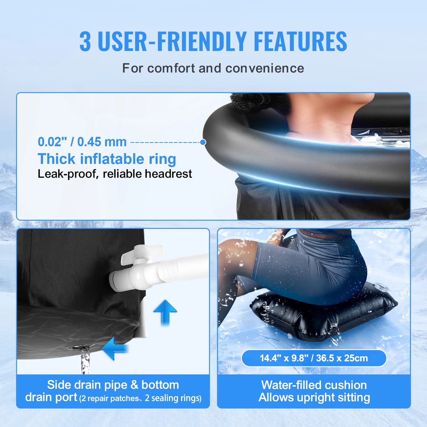 Portable, Inflatable Ice Bath Tub for Cold Water Therapy