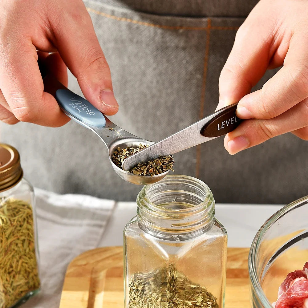 Magnetic Measuring Spoon Set — 8-Piece Stackable Stainless Steel