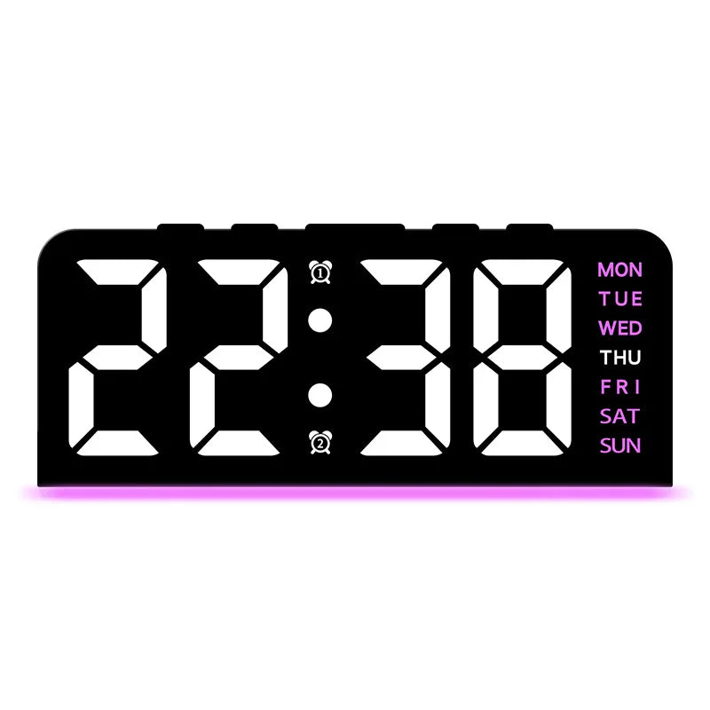 Digital LED Alarm Clock — Night Light, Temperature Display & Snooze