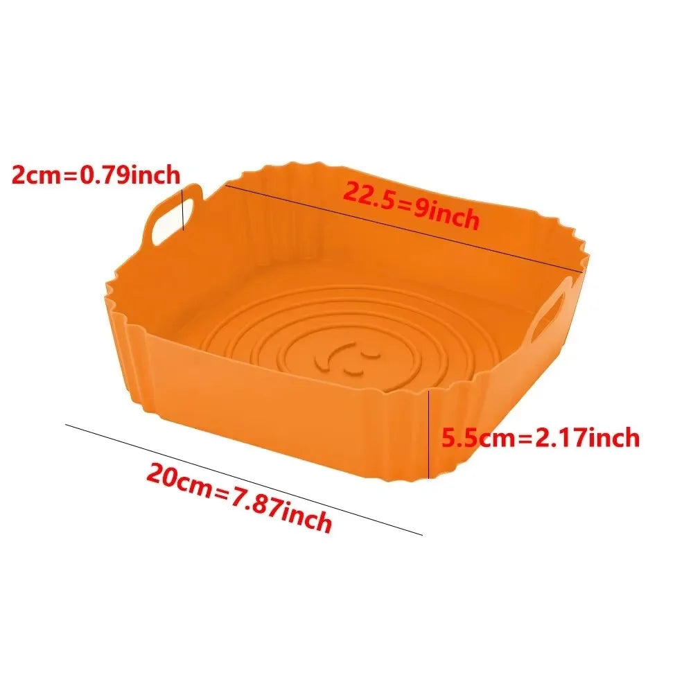 Reusable Silicone Air Fryer Liner — Non-Stick Baking Tray & Basket
