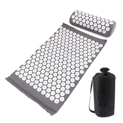 Yoga Acupressure Mat and Pillow Set, Relieves Pain/ Stress in Back and Body