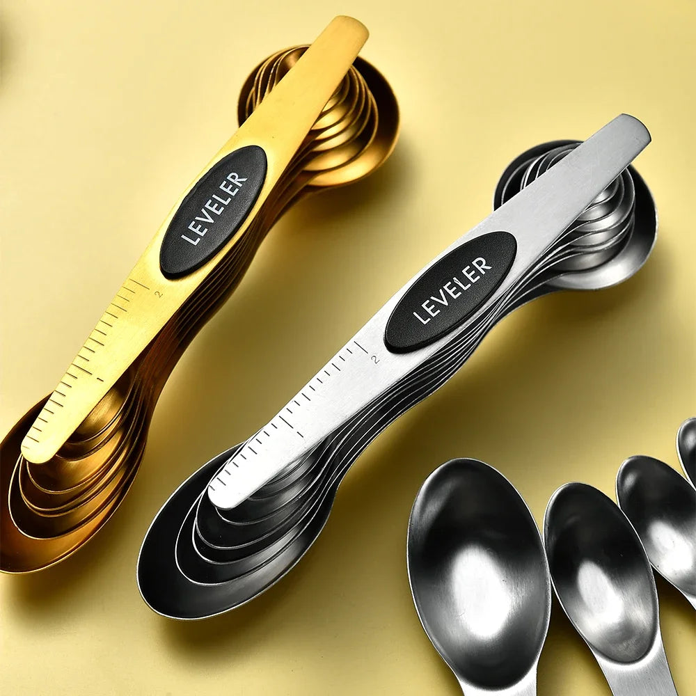 Magnetic Measuring Spoon Set — 8-Piece Stackable Stainless Steel