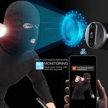 WiFi Door Bell Eye Peephole Camera/ Motion Detector Alexa Google Digital Viewer
