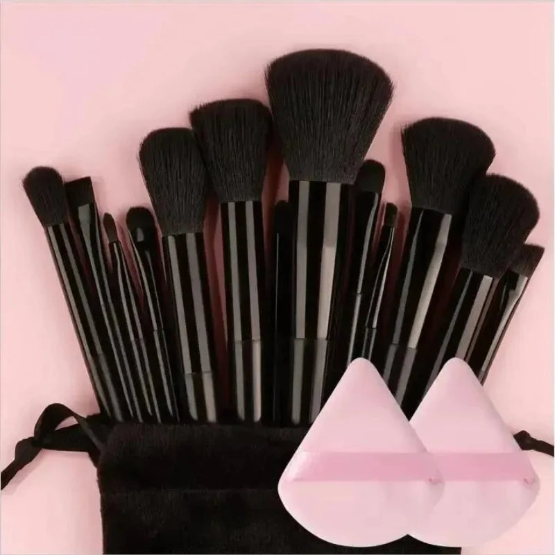 Soft Fluffy Cosmetic Brushes for Foundation, Powder, Eyeshadow & Blending