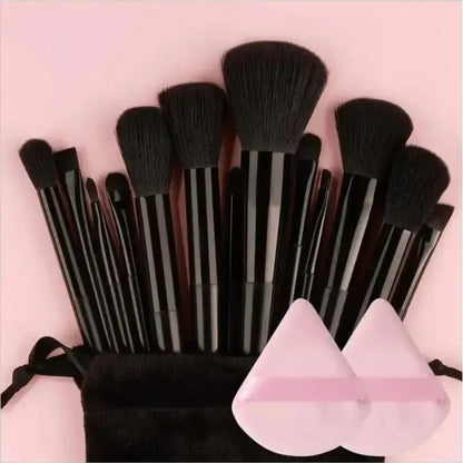 Soft Fluffy Cosmetic Brushes for Foundation, Powder, Eyeshadow & Blending