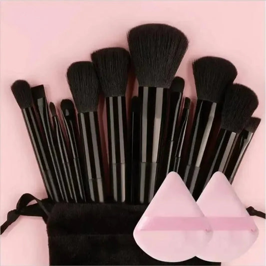 Soft Fluffy Cosmetic Brushes for Foundation, Powder, Eyeshadow & Blending