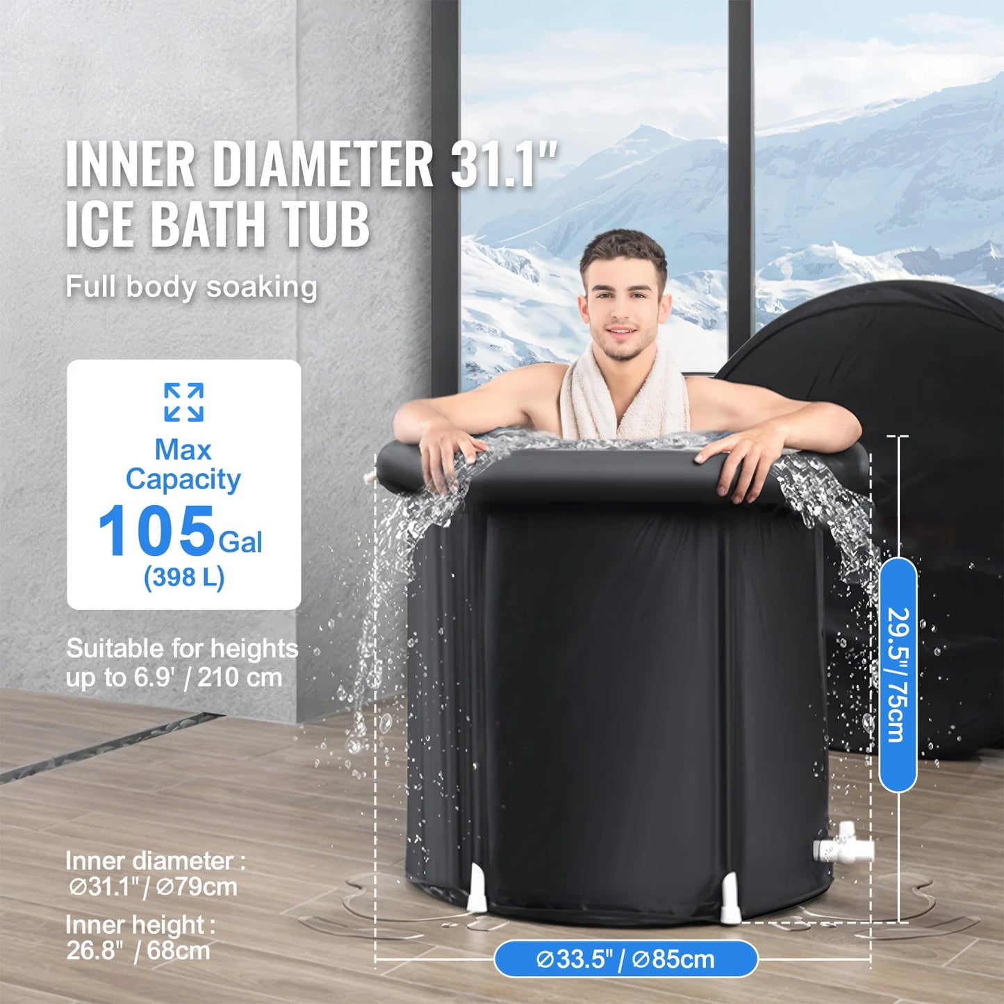 Portable, Inflatable Ice Bath Tub for Cold Water Therapy