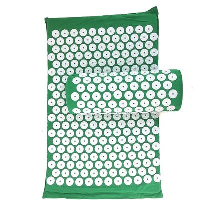 Yoga Acupressure Mat and Pillow Set, Relieves Pain/ Stress in Back and Body