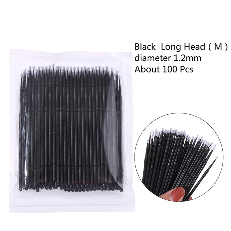 100Pcs Professional Disposable Eyelash Extension Micro Brush