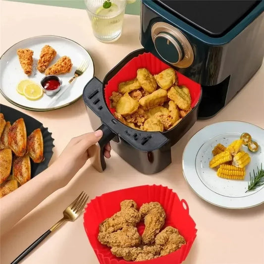 Reusable Silicone Air Fryer Liner — Non-Stick Baking Tray & Basket