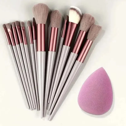 Soft Fluffy Cosmetic Brushes for Foundation, Powder, Eyeshadow & Blending