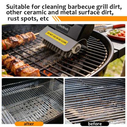 Cordless Electric Grill Brush 2000mAh Rechargeable Stainless Steel BBQ Brush Outdoor Barbecue Grill Brush Fabric Cleaner