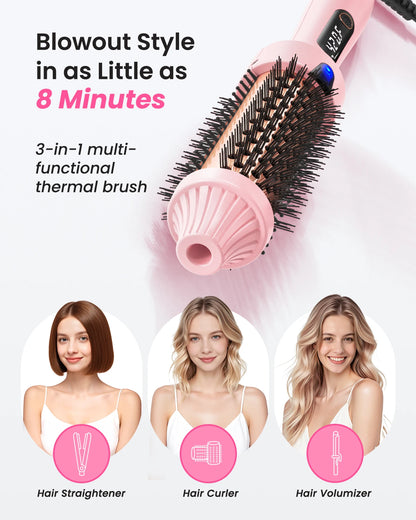 6 Temperature Ionic Thermal Brush For Curling And Straightening Styler