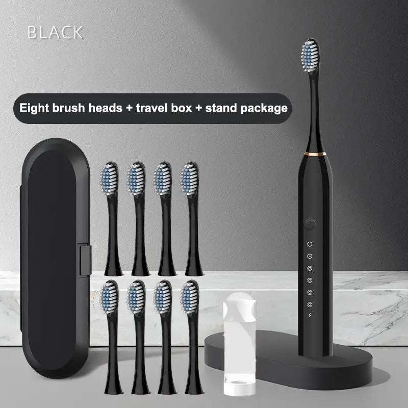 3Pcs/Set Electric Ultrasonic Toothbrush Six Speed Mode Home Soft Hair USB Charging Waterproof Adult Tooth Cleaner‘