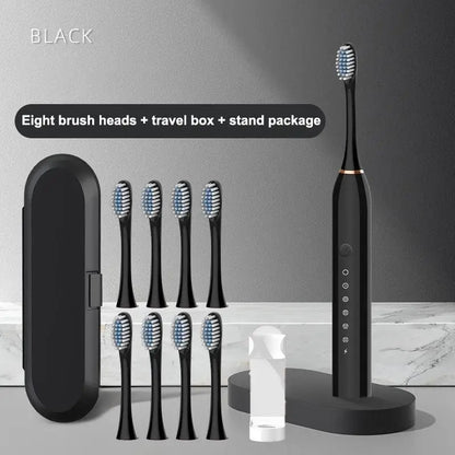 3Pcs/Set Electric Ultrasonic Toothbrush Six Speed Mode Home Soft Hair USB Charging Waterproof Adult Tooth Cleaner‘