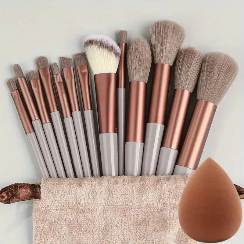 Soft Fluffy Cosmetic Brushes for Foundation, Powder, Eyeshadow & Blending